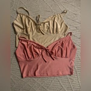 silky ruched bust crop tops